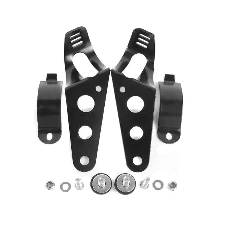 Support De Clignotant Universel Pour Moto - 2 Pièces En Métal - Fixation Solide - Noir - Compatible Toutes Motos