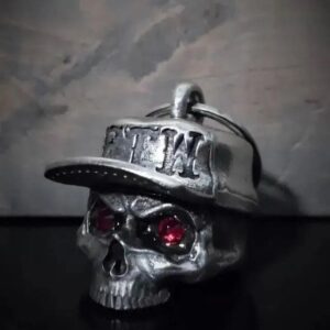 Cloche de moto unique  » tête de mort diamant FTW »
