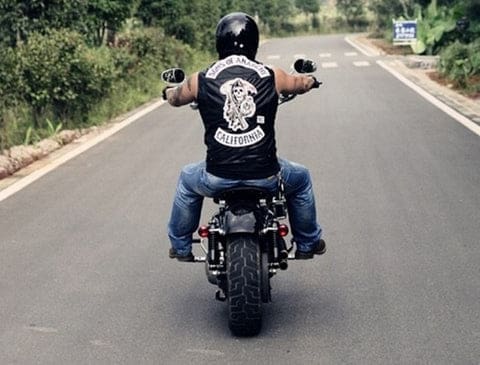 veste en cuir biker sons of anarchy