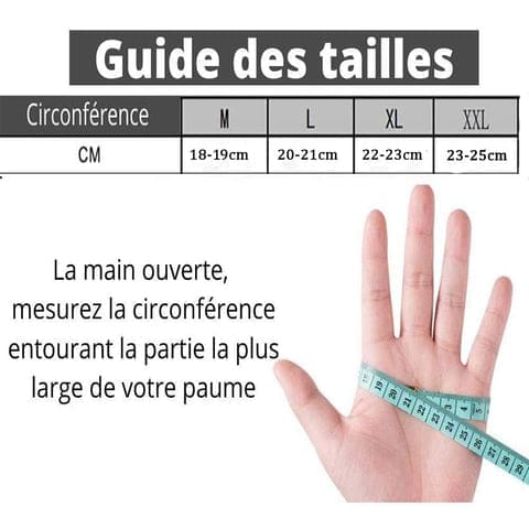 guide des tailles gants coqués