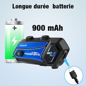 longue durée de fonctionnement de la batterie de l'intercom moto